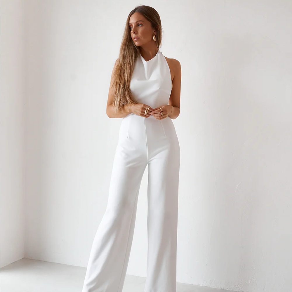 Backless White Jumpsuit